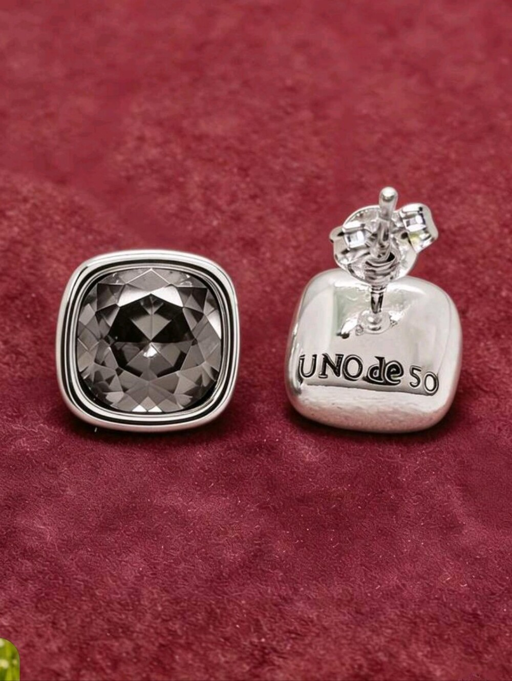 UNO de 50 Crystal Square Stud Earrings